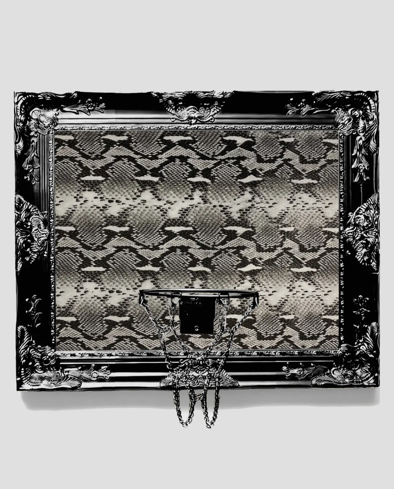 Black and White Snakeskin Basketball Hoop