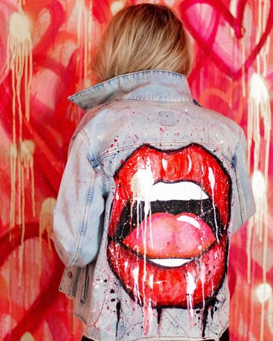 Denim Custom Painted Jacket